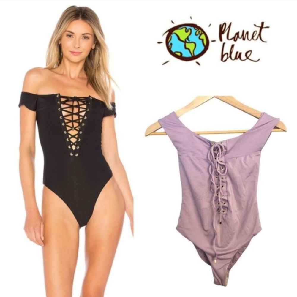 Blue Life Off the Shoulder One Piece in Lilac